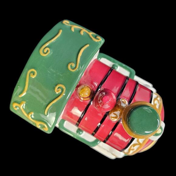 Spode Covered Candy Dish Train‎ Engine Ceramic 2002 Christmas Tree Village READ - Picture 6 of 11